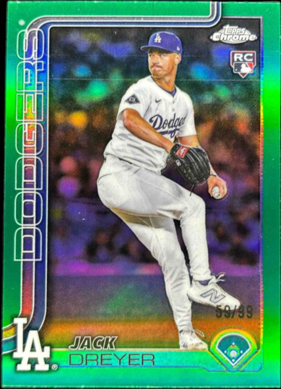Jack Dreyer 2025 Topps Chrome Update #USC39 Green Refractor /99 