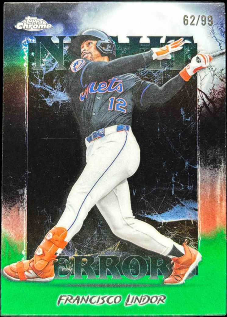 Francisco Lindor 2025 Topps Chrome Update #NT-18 Night Terrors
