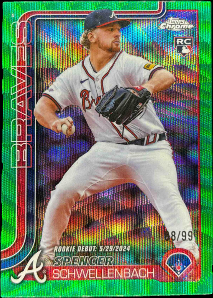 その他 Spencer Schwellenbach Memorial Day Camo Spencer Schwellenbach 2025 Topps Chrome Update #USC132 Green Wave