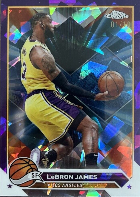 LeBron James 2023 Topps Chrome Sapphire Edition #23 Purple /10 RAW