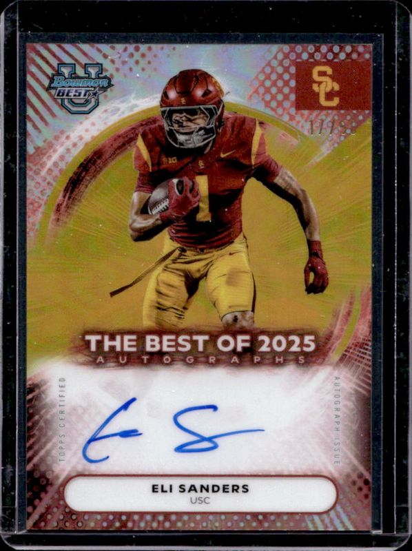 2025 Bowman's Best #BOA-ELI The Best of 2025 Autographs - Gold Refractor /50