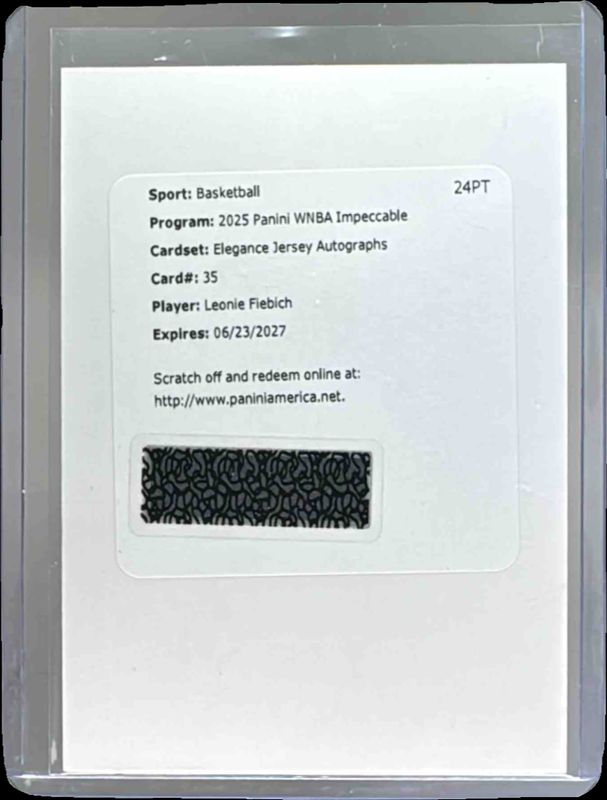 2025 Impeccable WNBA #35 Elegance Jersey Autographs /99