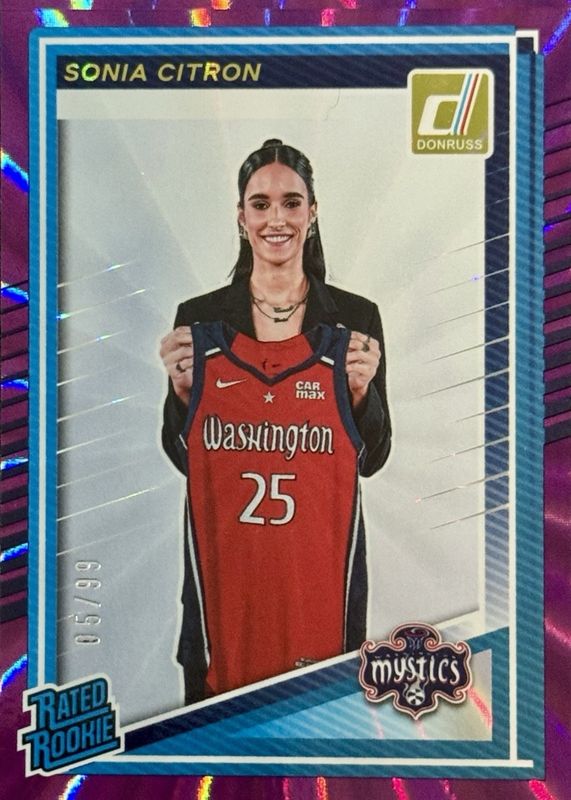 2025 Donruss WNBA #87 Rated Rookies - Purple Laser /99