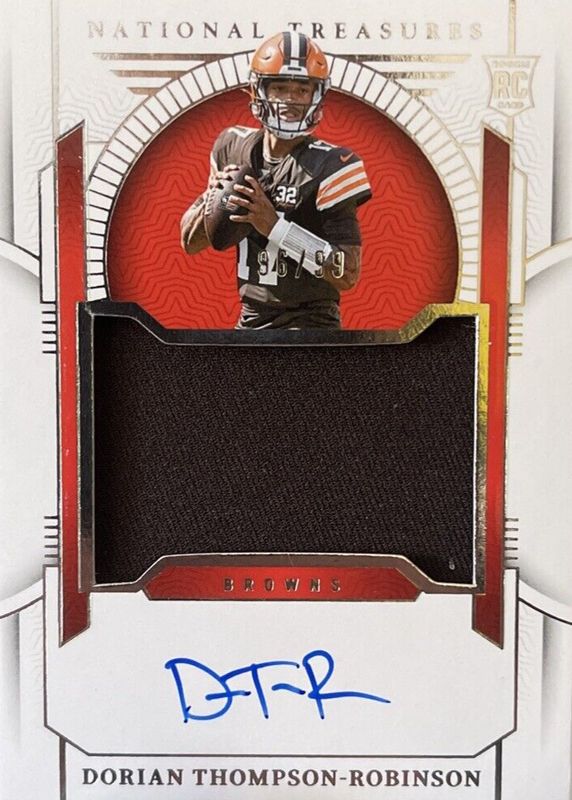 Dorian Thompson-Robinson 2023 National Treasures #198 Rookie Patch Auto /99 RAW