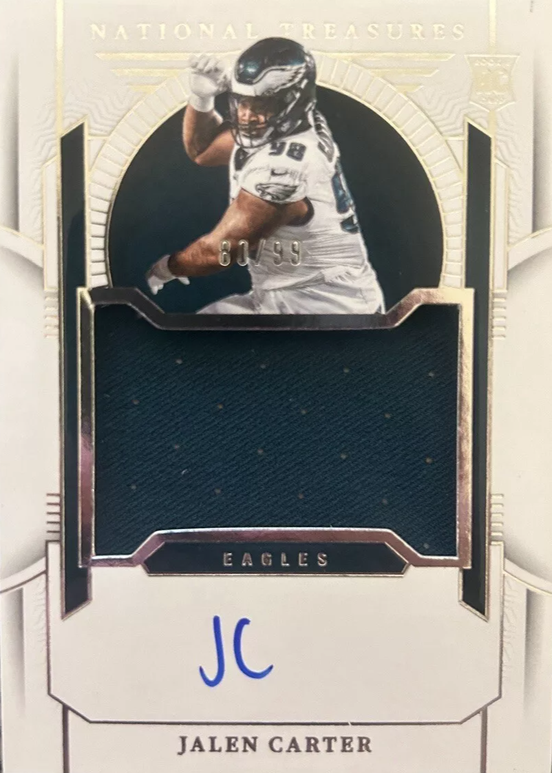 Jalen Carter 2023 National Treasures #169 Rookie Patch Auto /99