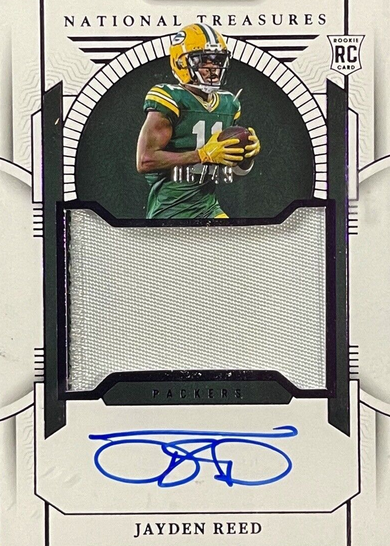 Jayden Reed 2023 National Treasures #172 Rookie Patch Auto