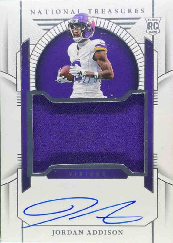 Jordan Addison 2023 National Treasures #174 Rookie Patch Auto /99