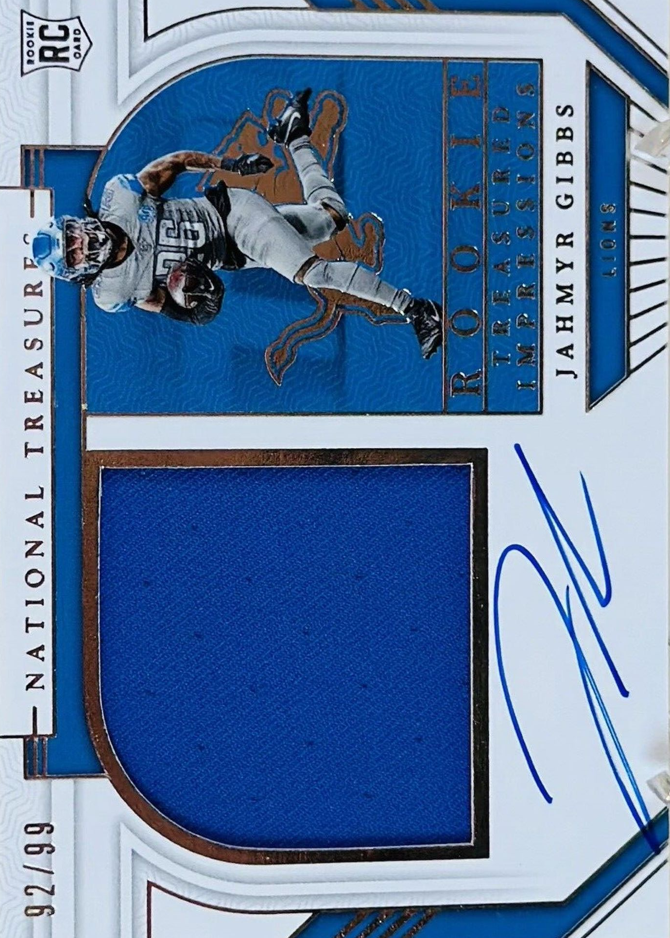 Jahmyr Gibbs 2023 National Treasures #TI-JGS Rookie Treasured