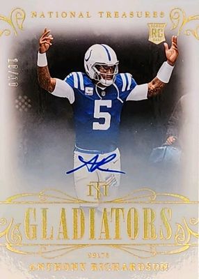 2023 National Treasures #GLA-AR Gladiators Signatures - Holo Gold /10