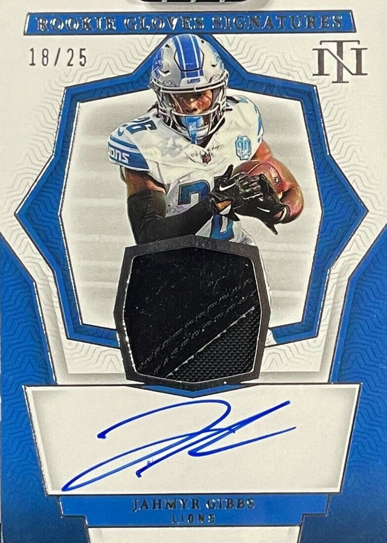 Jahmyr Gibbs 2023 National Treasures #RGS-JGS Rookie Gloves