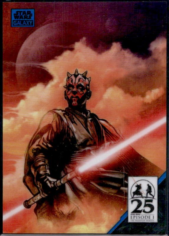 2024 Topps Chrome Star Wars Galaxy #AM-7 Phantom Menace 25th Anniversary: The Art of Darth Maul - Blue Refractor /150