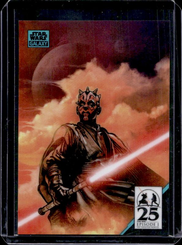 2024 Topps Chrome Star Wars Galaxy #AM-7 Phantom Menace 25th Anniversary: The Art of Darth Maul - Aqua Refractor /199