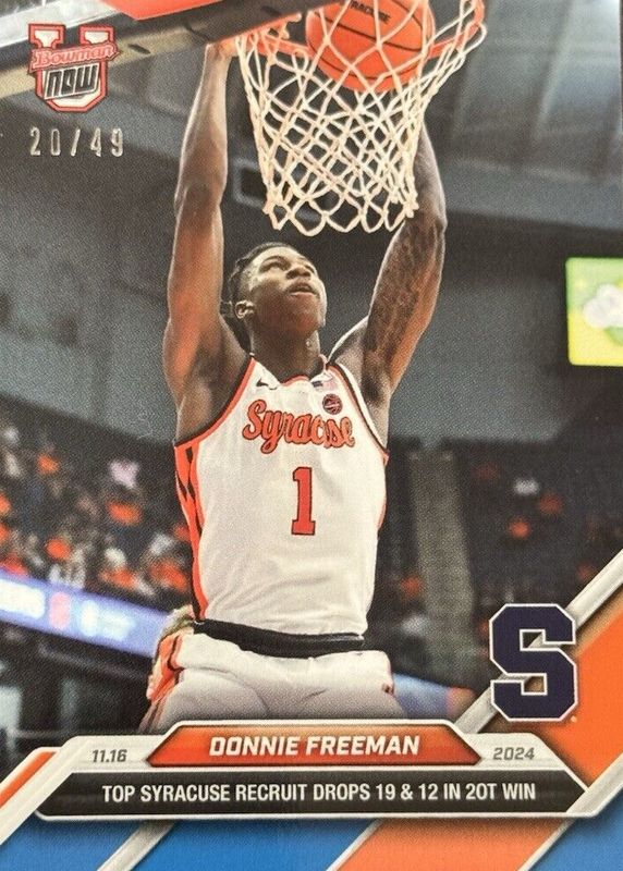 Donavan Freeman 2024 Bowman U Now #13 Blue /49 RAW
