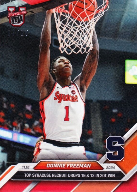Donavan Freeman 2024 Bowman U Now #13 Red /10 RAW