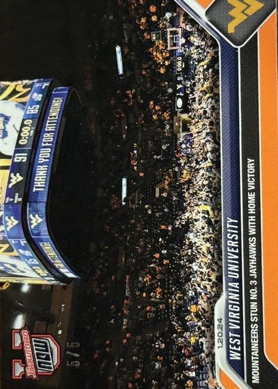 West Virginia University Men's Basketball 2023 Bowman U Now #37 Orange /5 RAW