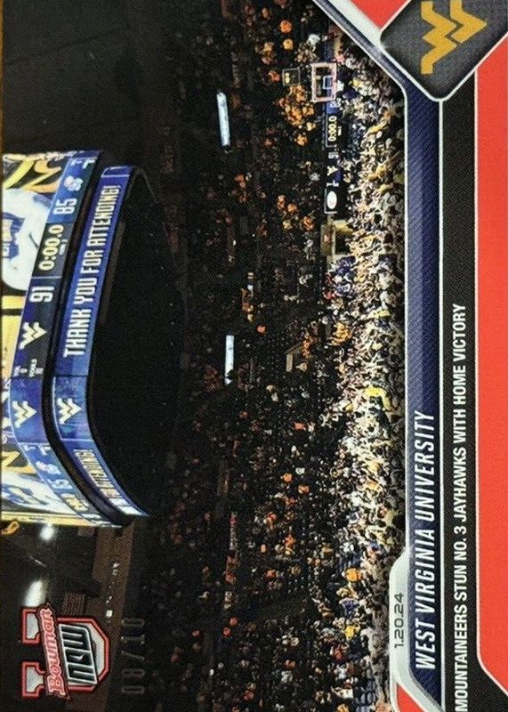 West Virginia University Men's Basketball 2023 Bowman U Now #37 Red /10 RAW