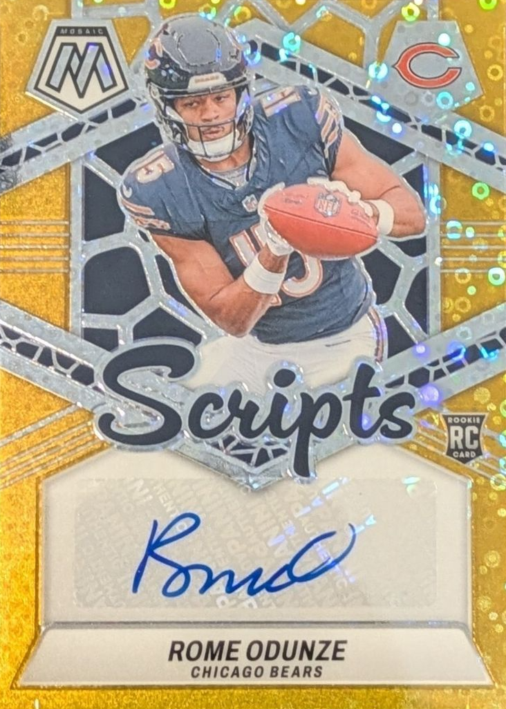 Rome Odunze 2024 Mosaic #RS-ROE Rookie Scripts - No Huddle Gold /10 ...