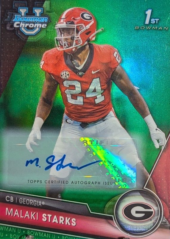 2023 Bowman Chrome University #55 Prospect Auto - Green Refractor /99 (1st)