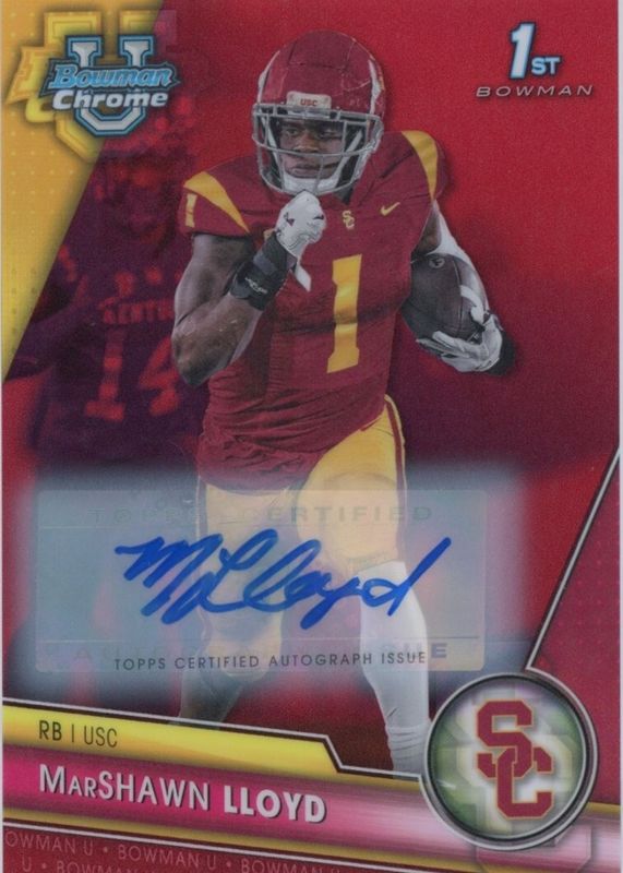2023 Bowman Chrome University #107 Prospect Auto - Red Refractor /5 (1st)