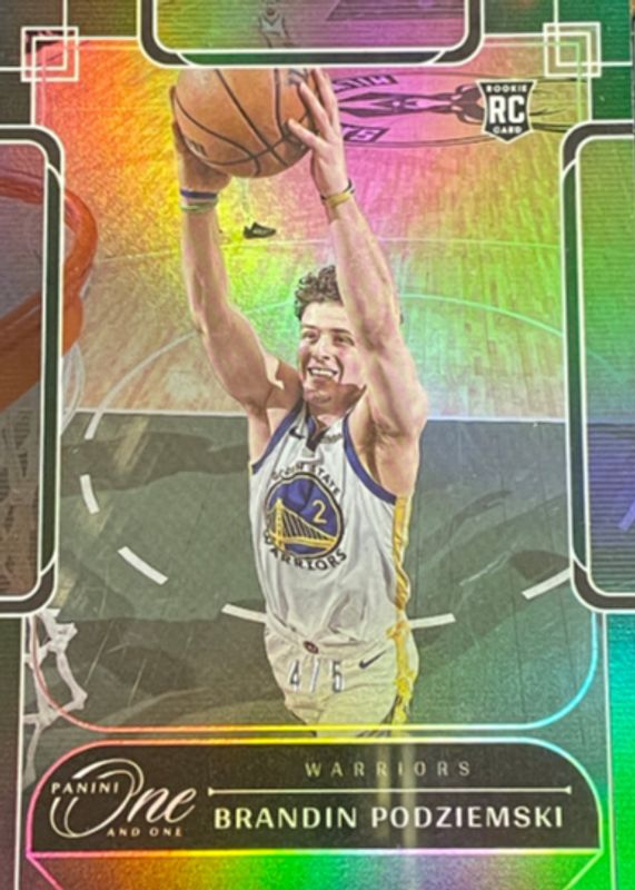 Brandin Podziemski 2023 One and One #120 Green /5 Rookie RAW
