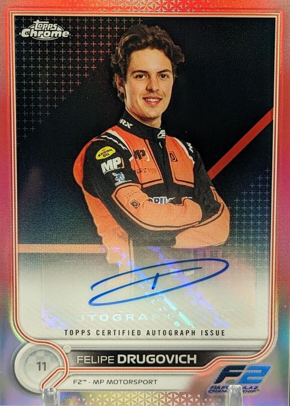 Felipe Drugovich 2022 Topps Chrome Formula 1 #CAC-FD Autographs - Red Refractor /5 PSA 10