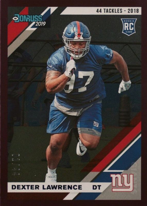 Dexter Lawrence 2019 Donruss #257 Season Stat Line (/44) Rookie PSA 10