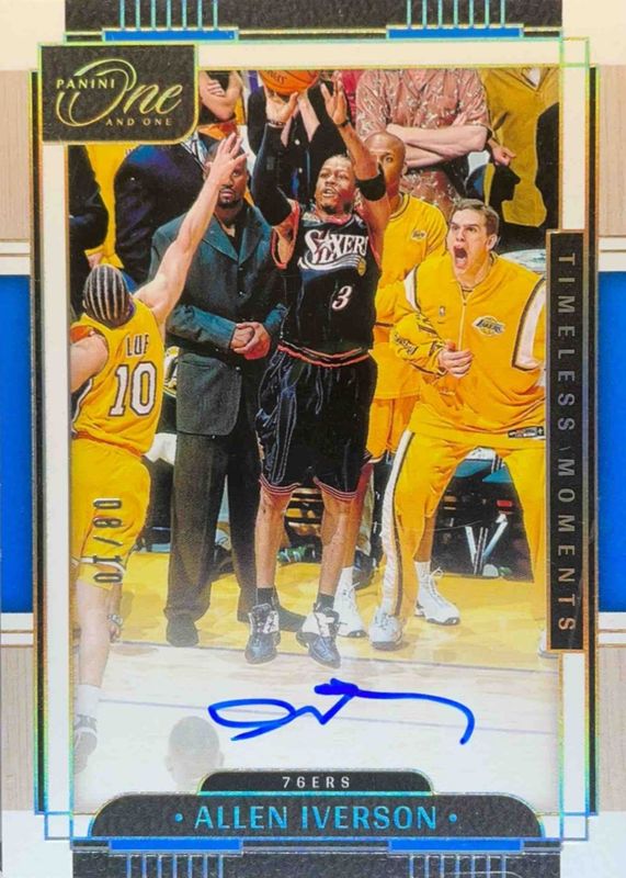 Allen Iverson 2023 One and One #TMA-AIV Timeless Moments Autographs - Gold /10 RAW
