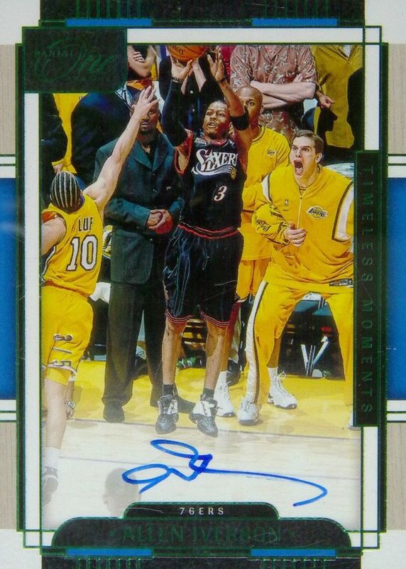 Allen Iverson 2023 One and One #TMA-AIV Timeless Moments Autographs - Green /5 RAW