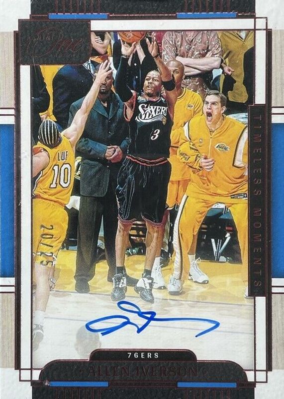 Allen Iverson 2023 One and One #TMA-AIV Timeless Moments Autographs - Red /25 RAW