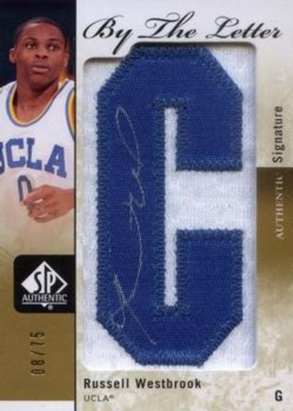 Russell Westbrook 2011 SP Authentic #BL-RWb By the Letter /75 