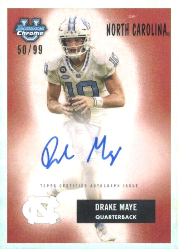 Drake Maye 2023 Bowman Chrome University #55B-DMA 1955 Bowman Football Autographs /99 PSA 10