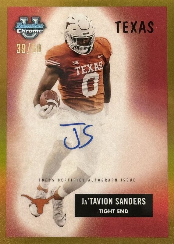 2023 Bowman Chrome University #55B-JS 1955 Bowman Football Autographs - Gold Refractor /50