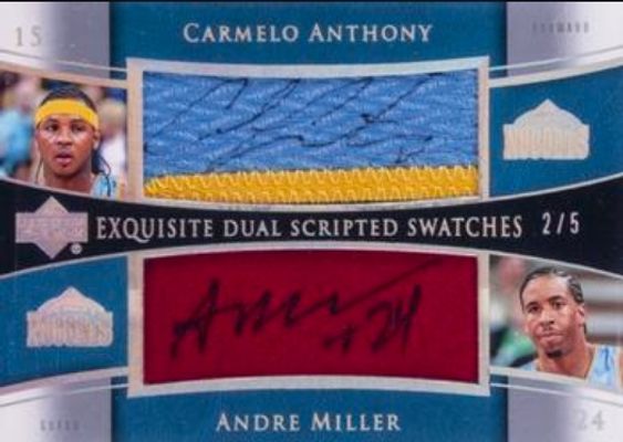 2004 Upper Deck Exquisite Collection #SS2-CA Dual Scripted Swatches /5