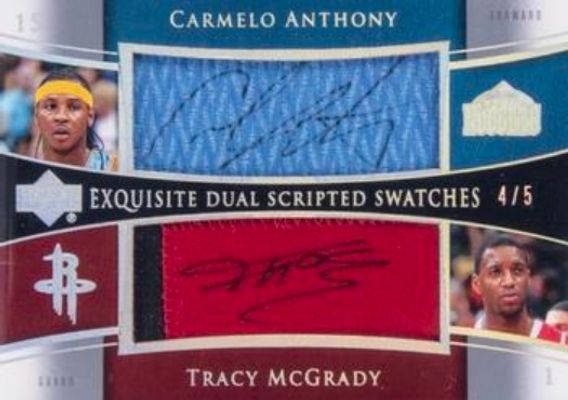 2004 Upper Deck Exquisite Collection #SS2-AM Dual Scripted Swatches /5