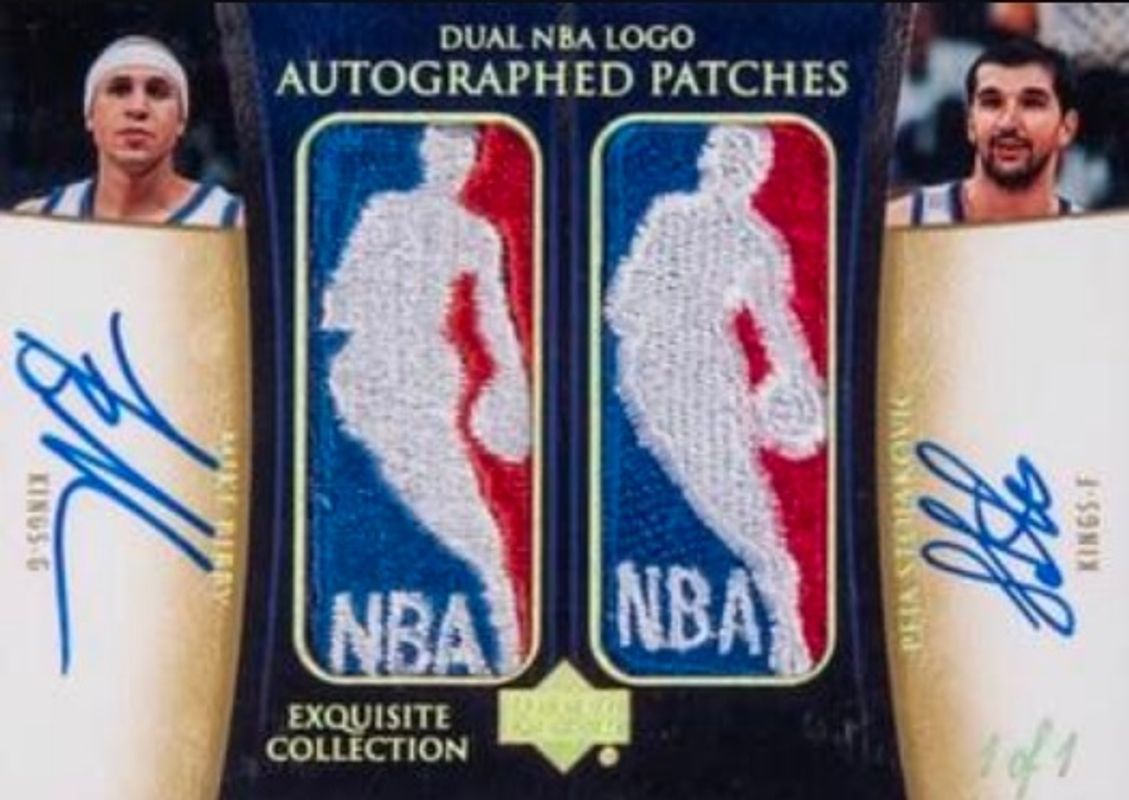 2004 Upper Deck Exquisite Collection #MB-PS Dual NBA Logo Autographed Patches /1