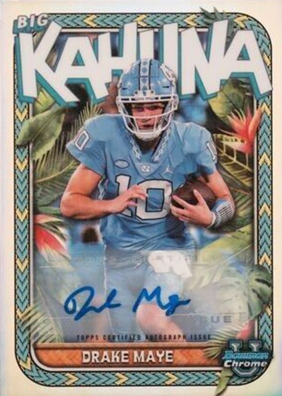 Drake Maye 2023 Bowman Chrome University #TBK-2 The Big Kahuna Autographs /150 PSA 10