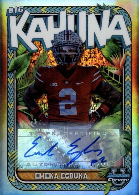 Emeka Egbuka 2023 Bowman Chrome University #TBK-9 The Big Kahuna Autographs /150 RAW