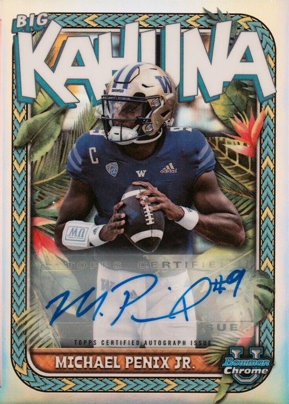 Michael Penix Jr. 2023 Bowman Chrome University #TBK-11 The Big Kahuna Autographs /150 RAW