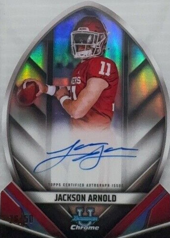 Jackson Arnold 2023 Bowman Chrome University #FOFA-JA Future of Football Autographs /50 PSA 10