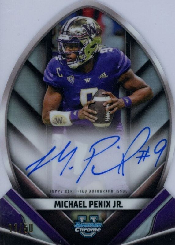 Michael Penix Jr. 2023 Bowman Chrome University #FOFA-MP Future of Football Autographs /50 PSA 10