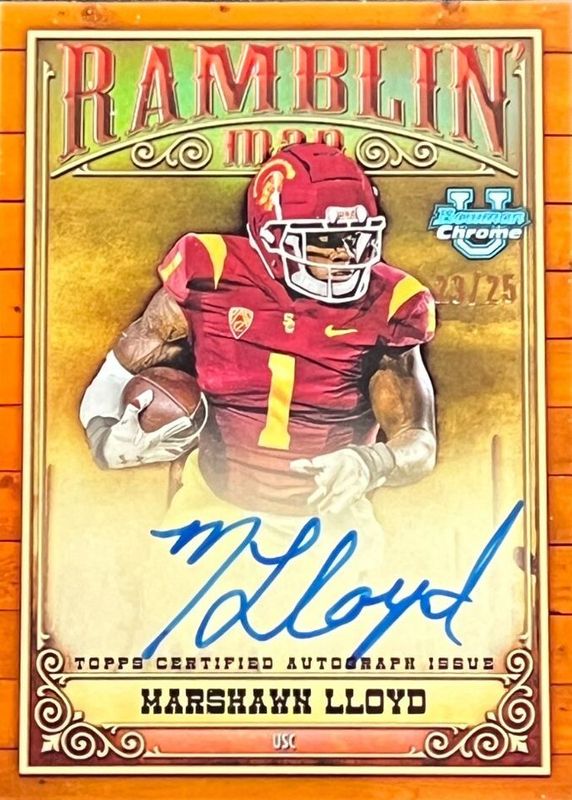 2023 Bowman Chrome University #RMA-ML Ramblin' Man Autographs - Orange Refractor /25