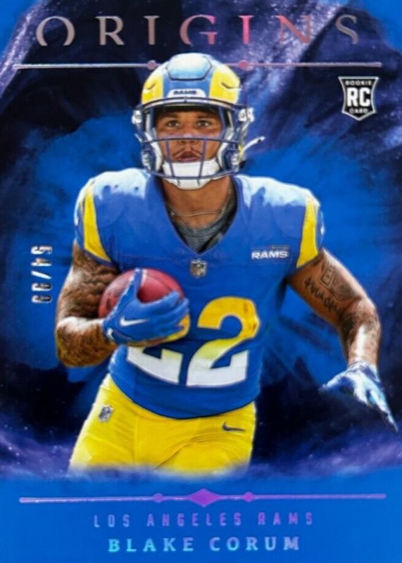Blake Corum 2024 Origins #110 Blue /99 Rookie RAW