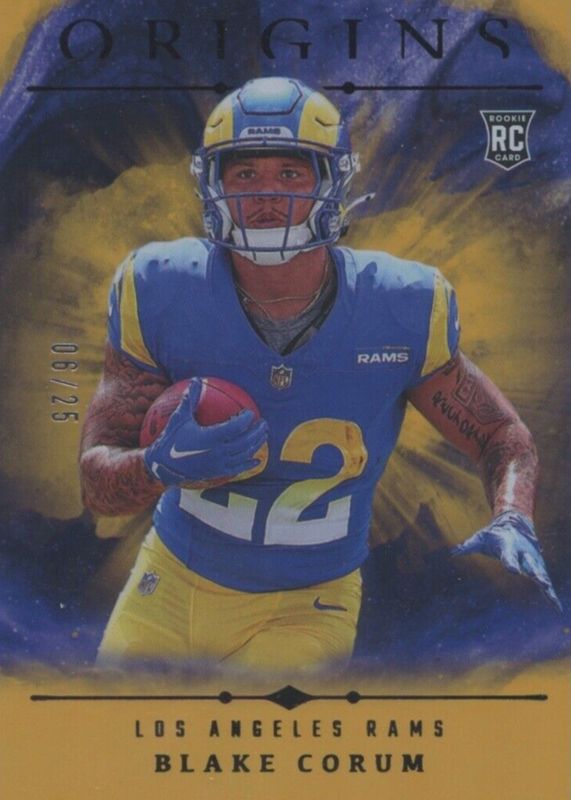 Blake Corum 2024 Origins #110 Holo Gold /25 Rookie RAW