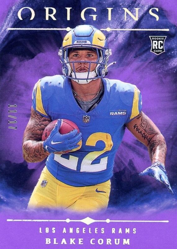 Blake Corum 2024 Origins #110 Purple /17 Rookie RAW