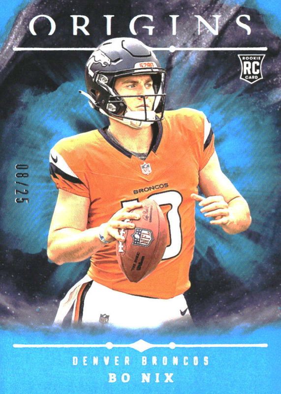 Bo Nix 2024 Origins #149 Turquoise /25 Rookie PSA 10