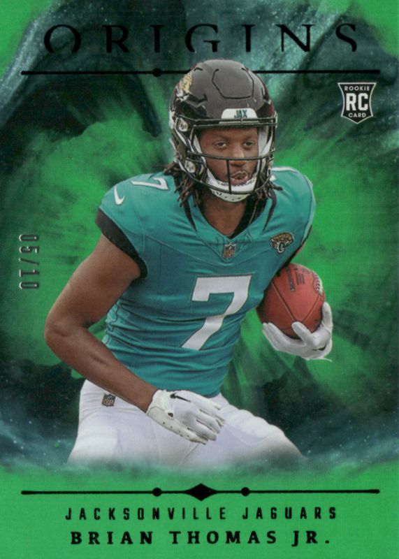 Brian Thomas Jr. 2024 Origins #119 Holo Green /10 Rookie PSA 10