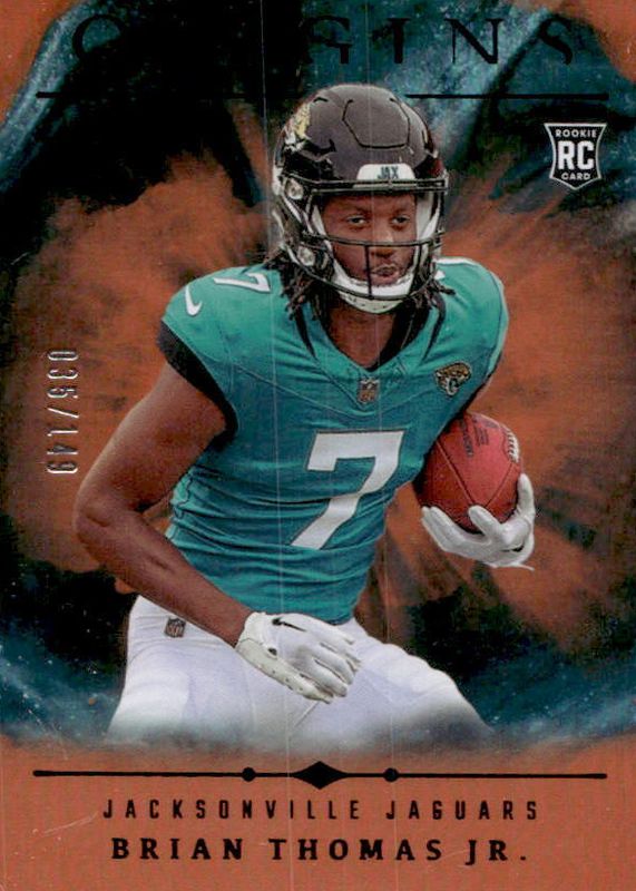 Brian Thomas Jr. 2024 Origins #119 Holo Orange /149 Rookie PSA 10