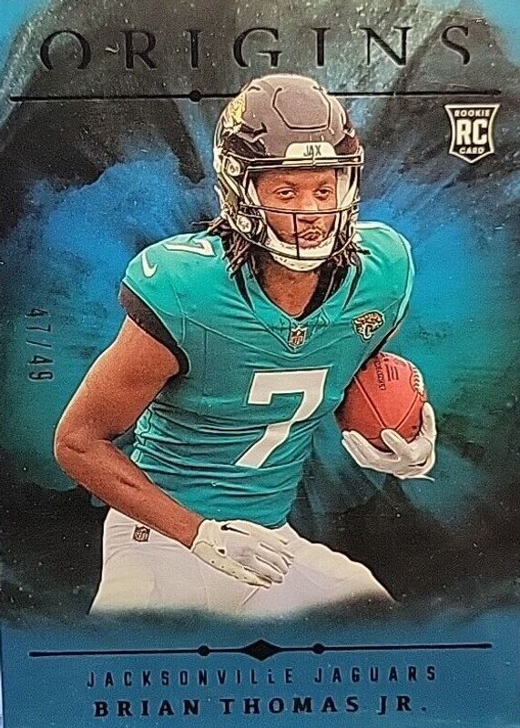 Brian Thomas Jr. 2024 Origins #119 Holo Turquoise /49 Rookie RAW