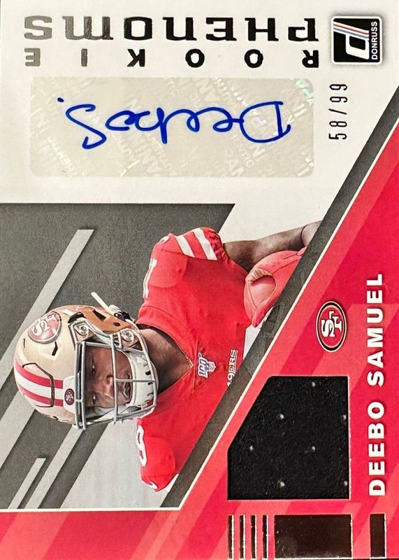 Deebo Samuel 2019 Donruss #RPJ-17 Rookie Phenoms Jersey Autographs /99 RAW