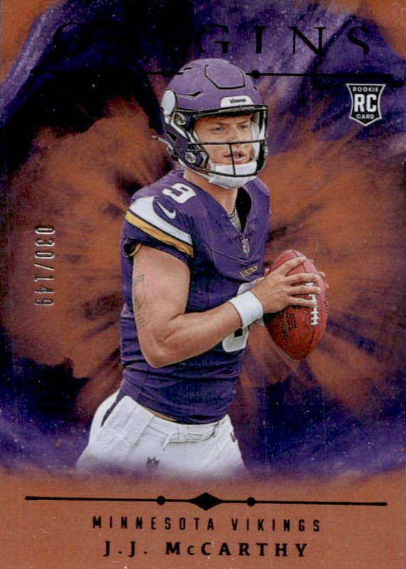 JJ McCarthy 2024 Origins #103 Holo Orange /149 Rookie RAW